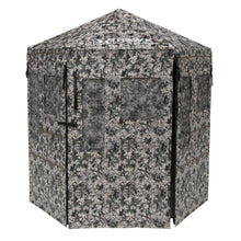 Load image into Gallery viewer, Hawk Warrior Hunting Durable 72'' L X 78'' T No-Tool Assembly Camo Concealing Ground Panel Blind with Silent Magnetic Closures &amp; Multiple Windows

