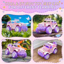 Load image into Gallery viewer, Pink Remote Control Car for Girls with Fog Mist &amp; Music, 1:16 RC Car with LED Lights for Kids, 2.4Ghz All Terrain SUV Truck
