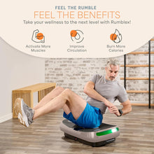 Load image into Gallery viewer, Lifepro Rumblex 4D Curved Vibration Plate Exercise Machine — Triple Motor, 7 Modes &amp; 60 Speeds Vibrating Platform Machine — Full Body Vibration Plate for Lymphatic Drainage &amp; at Home Workout
