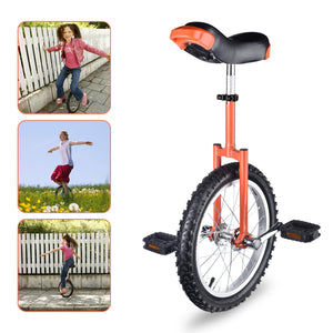 16" Inch Wheel Unicycle Leakproof Butyl Tire Wheel Cycling Outdoor Sports Fitness Exercise Health Orange