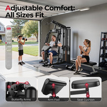 Load image into Gallery viewer, Sportsroyals Home Gym, Multifunctional Workout Station with Leg Press, 150LBS Weight Stack - (Black)
