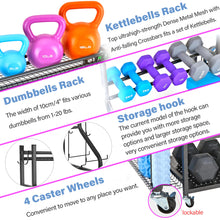 Load image into Gallery viewer, NBTORCH Weight Rack for Dumbbells, All in One Workout Equipment Storage with Caster Wheels
