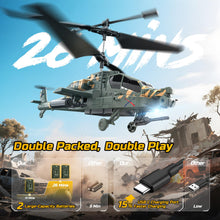 Load image into Gallery viewer, RC Helicopter for Adults &amp; Kids, 2.4GHz Military Remote Control Helicopter, 2 Batteries, 26 Mins Flight, LED Lights, Altitude Hold
