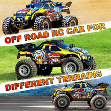Load image into Gallery viewer, Remote Control Car for Kids Ages 6-12, High-Speed 2.4GHz Monster Truck with Flash LED Lights &amp; Two Rechargeable Batteries
