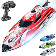 Load image into Gallery viewer, RC Boat for Kids &amp; Adults, Fast RC Speed Boat with 700mAh Battery, Waterproof Toy for Lakes &amp; Pools - TX126 Red
