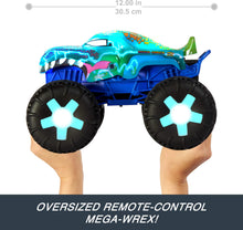 Load image into Gallery viewer, Hot Wheels Toy Truck Monster Trucks RC, Oversized Remote-Control Mega-Wrex Alive in 1:15 Scale, 3 Modes of Play
