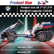 Load image into Gallery viewer, Electric Go Kart with Adjustable Seat, 24V Licensed BMW Drift Kart with Dual 200W Motors (White)
