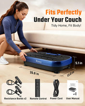 Load image into Gallery viewer, Vibration Plate Exercise Machine for Weight Loss and Lymphatic Drainage - 330lb Vibrating Platform for Home Gym Workout, Full Body Shaker Pilates Equipment with 2 Bands for Women and Men - Blue
