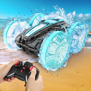 Remote Control Car, Amphibious RC Cars Toys for Ages 5-7, 4WD RC Boat, Waterproof 360° Rotating RC Monster Truck Stunt Car