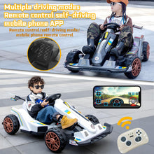 Load image into Gallery viewer, 12V Electric Go Kart for Kids,Drift Go-Cart with Reverse Function/High/Low Speed Adjustable, Ride On Go Kart with Adjustable Seat and Steering/Grey
