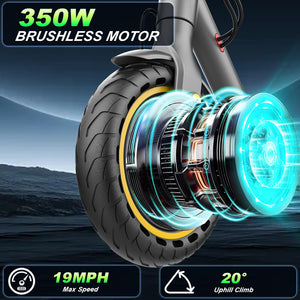 8.5" E Scooter for Adults Aluminum Alloy Frame 20 MPH 350W Motor 281WH Battery, Motorized Scooter Up to 20 Miles Range