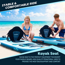 Load image into Gallery viewer, InnoExpo 11' Inflatable Stand Up Paddle Boards with Premium Accessories, Wide Stable SUP Paddle Board Design, Non-Slip Comfort Deck for Youth &amp; Adults (Tropical/Kayak Seat)
