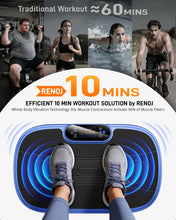 Load image into Gallery viewer, Vibration Plate Exercise Machine for Weight Loss and Lymphatic Drainage - 330lb Vibrating Platform for Home Gym Workout, Full Body Shaker Pilates Equipment with 2 Bands for Women and Men - Blue
