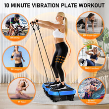 Load image into Gallery viewer, Vibration Plate Exercise Machine, 130 Levels Shake Fitness Vibrating Platform for Lymphatic Drainage Weight Loss, Bluetooth Fat Burner for Women Men, Blue
