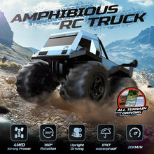 Load image into Gallery viewer, Amphibious Remote Control Car Monster Truck Toys Waterproof RC Stunt Cars for Boys 8-12 Toys W/Blocks &amp; 360°Spin

