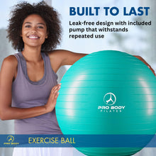 Load image into Gallery viewer, ProBody Pilates Exercise Ball - Multiple Sizes Gym Grade Balance Ball for Fitness-(Aqua, 65 cm)
