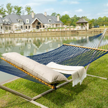 Load image into Gallery viewer, Original Pawleys Island Large Navy DURACORD Rope Hammock with Extension Chains &amp; Tree Hooks, Handcrafted in The USA, 450 LB Weight Capacity, 13 ft. x 55 in.
