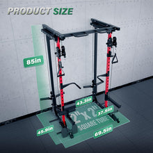 Load image into Gallery viewer, MAJOR FITNESS Drone3 Power Rack, 2500lbs Multi-Function Home Gym Squat Rack with Dual Pulley System, Pull-Up Bar &amp; J-Hooks, Heavy-Duty Steel Frame for Maximum Stability &amp; Strength Training
