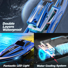 Load image into Gallery viewer, RC Boat, 16 inch Big Remote Control Boat for Adults and Kids, 35 KPH Large Fast RC Speed Boats with 1500mAh Battery- HJ818 Blue
