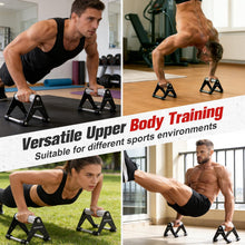 Load image into Gallery viewer, Push Up Stand, Pushup Handles for Strength Training, Heavy-duty Stainless Steel Push Up Bars Gym Exercise Equipment, Hold Up to 500lbs, 1 Pair black
