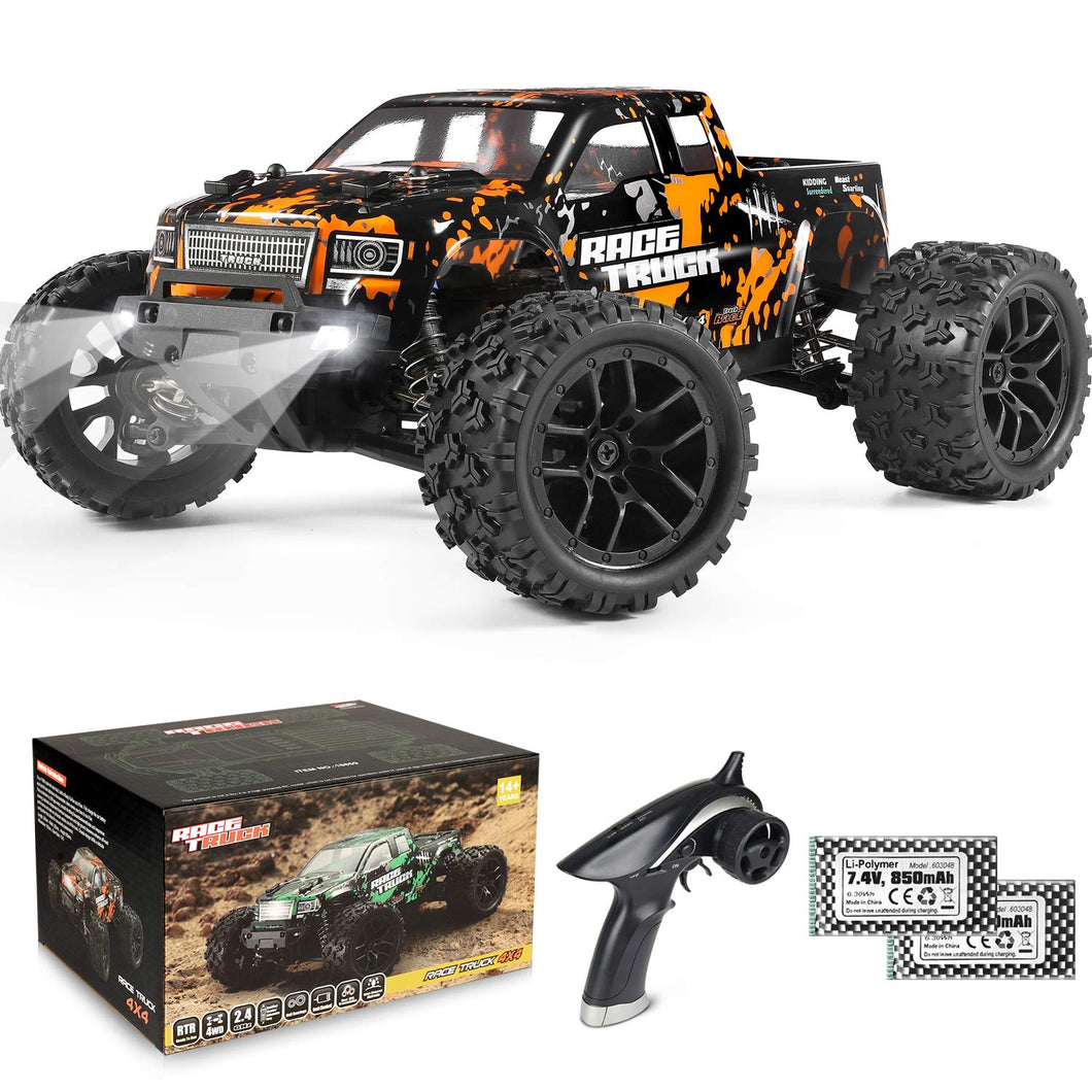 1:18 Scale RC Monster Truck 18859 36km/h Speed 4X4 Off Road Remote Control Truck, Waterproof Electric Powered RC Cars All Terrain