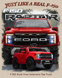 First Ride On Licensed Ford F-150 Raptor 12 Volt Kids Ride on Car, Ride on Toys for Kids with Remote Control (Red)
