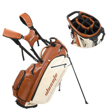 Load image into Gallery viewer, wosofe 14-Way Golf Stand Bag, Waterproof PU Leather, Redbrown Heritage
