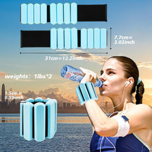 Load image into Gallery viewer, Wrist and Ankle Weights for Women &amp; Men 2 Pack (1lb Each) (Blue)
