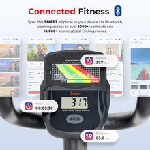 Load image into Gallery viewer, Sunny Health &amp; Fitness SMART Elliptical Machine - Gray
