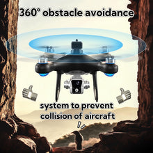 Load image into Gallery viewer, Drone with Screen Controller with SD card, Brushless Motor, Optical Flow Localization, Active Obstacle Avoidance (2 batteries - Black)
