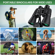 Load image into Gallery viewer, 20x50 High Powered Binoculars for Adults, Waterproof Compact Binoculars with Low Light Vision for Bird Watching Hunting Camping Travel Cruise Hiking Sports Stargazing, Christmas Birthday Gifts for Men
