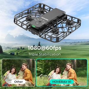Drone with Camera, Self-Flying Camera Drone with Follow Me Mode, Foldable Mini Drone, Hands-Free Control Black (Combo)