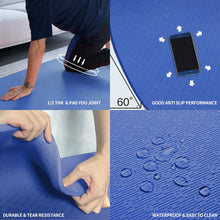 Load image into Gallery viewer, Hatha Yoga Large TPE Yoga Mat 6'x4'x1/2" Extra Thick Non-Slip Exercise Mat - for Yoga Pilates &amp; Home Gym Workouts(Blue)
