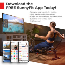 Load image into Gallery viewer, Sunny Health &amp; Fitness Smart Silent Magnetic Rowing Machine with Dual Slide Rail

