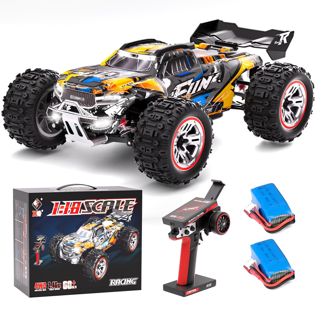 1/18 Scale All Terrains RC Cars for Adults, Brushless 37 MPH Fast Electric Car with 2.4 GHz Remote Control, 4X4 Off-Road Truck