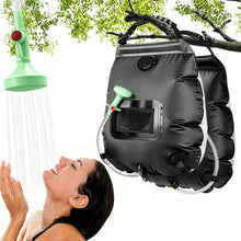 Load image into Gallery viewer, KIPIDA Solar Shower Bag, 2 Pack 5 gallons/20L Heating Camping Shower Bag Solar with Removable Hose and On-Off Switchable Head for Beach Swimming Outdoor Traveling Hiking (Black)
