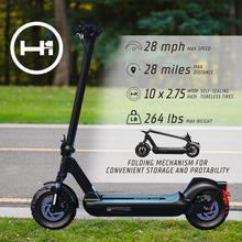 Load image into Gallery viewer, Series Boss R800 Foldable Electric Scooter with 800W Motor, 24 mph Max Speed, 10” Self-Sealing Tubeless Tires, and 28 Mile Range
