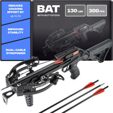 Load image into Gallery viewer, BALLISTA BAT T-Stock Crossbow, 300 FPS, 130 lb, Hunting Bowfishing Target
