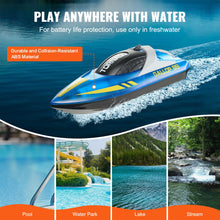 Load image into Gallery viewer, RC Boat for Kids, Remote Control Boat for Pools &amp; Lakes, Racing Boat with LED Light &amp; 2 Rechargeable Batteries, Whole Body Waterproof
