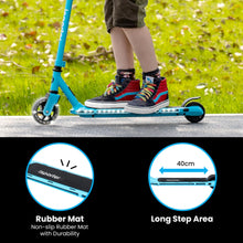Load image into Gallery viewer, =Kids Electric Scooter for Boys and Girls Ages 6-12 or 8-12, with Hand Accelerator, LED Lights, 2 Speed Levels, 110lbs Max and Height Adjustable
