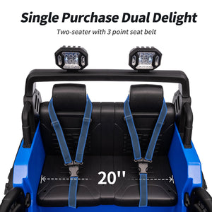 2 Seater Ride on Toy Car for Kids, 24V 4WD Ride-on Truck Kids Electric Car with Remote Control, 4x200W Motors - Blue
