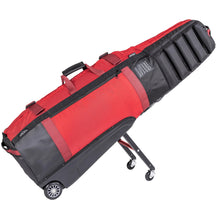 Load image into Gallery viewer, Sun Mountain ClubGlider Meridian Golf Travel Bag - 4-Wheel Rolling System, Extendable &amp; Retractable Legs for Easy Transport, Effortless Travel &amp; Maneuverability - Red-Black
