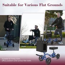 Load image into Gallery viewer, Fvzzin Lightweight Knee Scooter Crutch Alternative, Foldable &amp; Adjustable Knee Scooter for Adults for Foot Surgery, Steerable Knee Walker with Detachable Storage Basket, Includes DIY Stickers-Blue
