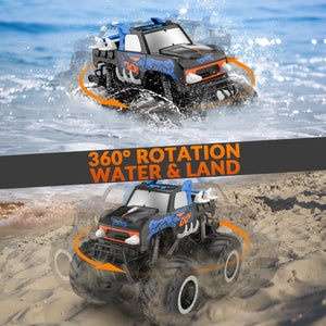 Amphibious Remote Control Car Toys for Boys 2.4 GHz 1:16 All Terrain Off-Road RC Car Waterproof RC Monster Truck