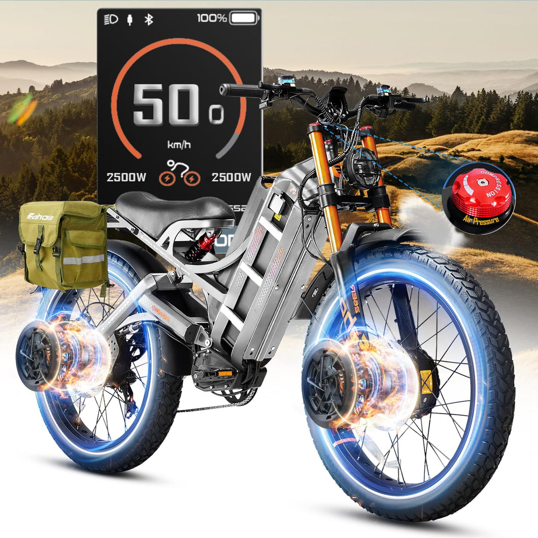 Electric Bike-Fat Tire Fast Electric Mountain Bike Full Suspension Off-Road E-Bike