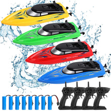 Load image into Gallery viewer, 4PACK RC Boat, Remote Control Boats for Kids and Adults,10km/H 2.4G High Speed Remote Control Boat, Fast RC Boats

