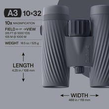 Load image into Gallery viewer, Bushnell A3 10x32 Binoculars Folkstone Gray
