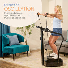 Load image into Gallery viewer, Lifepro Rhythm Vibration Plate Exercise Machine — 99 Speeds &amp; Heart Rate Monitor Whole Body Vibration Platform Machine for Lymphatic Drainage with Handles — Standing Vibrating Platform for Home Gym
