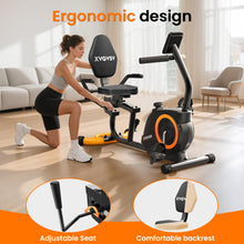 Load image into Gallery viewer, Recumbent Exercise Bike for Home Use, Quiet Recumbent Stationary Bikes , Supports 400LB-Orange/Black
