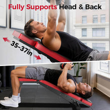 Load image into Gallery viewer, NICEPEOPLE Adjustable Weight Bench for Home Gym up to 6.5'', 660LBS Capacity Workout Bench with 10 Backrests for Chest Shoulders Arms, Compact and Foldable Strength Bench Small Space Apartment Room

